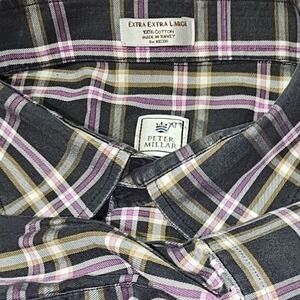 Peter Millar Mens Extra Extra Large Plaid Long Sleeve Button Down Shirt